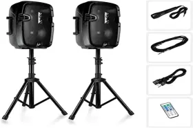 Pphp849kt.5 Pyle Powered Pa Speaker System Active And Passive Bluetooth Loudspeakers Kit With 8 In