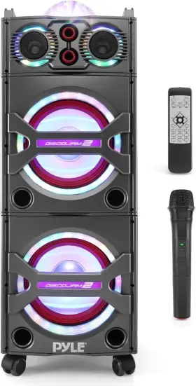 Psufm1043bt Pyle New Bluetooth Mp3/usb/sd Fm Pa Speaker Karaoke System With Mic