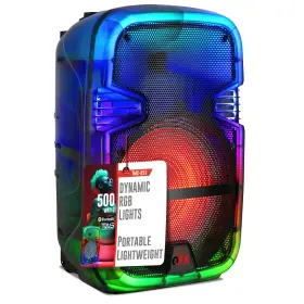 Qfx 606540000519 8 Inch Portable Rechargable Bluetooth Pa Karaoke Loud Party Speaker Up To 5 Hour