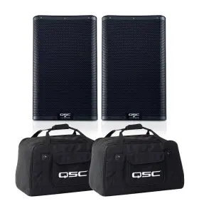 2000w Qsc 748296103769 2 K10.2 K2 Series Two-way 10 Inch Powered Speakers With Totes