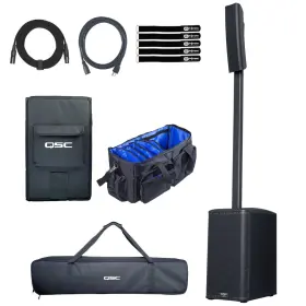 Kc12-bk-ncvr Qsc Kc12-bk Active Powered Black Column Dj Pa Speaker System W Cover