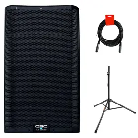 Qsk122 Qsc K12.2 Active 12 Inch Powered 2000 Watt Loudspeaker With Stand And Xlr Cable