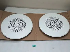 C10x Quam C10x/bu/ws Lot Of 2 8 Inch Ceiling Speaker 25v 70.7v Stud Mount Round Baffle