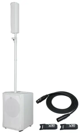 Jmix8-w Rcf 024530015619 Evox Active 12 Inch 1400watt Portable Speaker With 8-input Mixer Cable