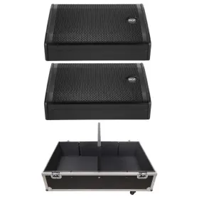 12-sma Rcf 789049906886 Nx Active Coaxial Stage Monitor Speakers 2-pack W Flight Case