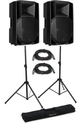 Art745amk5stbn Rcf Art 745-a Mk5 Active 1 400-watt 2-way 15-inch Powered Speakers And Stands