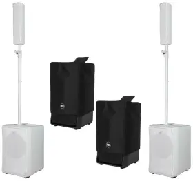 Jmix8-w Rcf 2x Evox Active 12 Inch 1400w Linearray Pa System With 8-input Mixer Cover