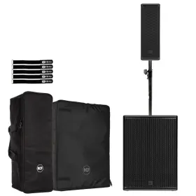 Nxl14-a Rcf Sub18-axgopk Nxl 14-a Black Column Speaker W 18-ax Subwoofer Pole And Covers