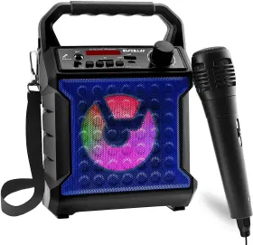 Rb-1570 Risebass Portable Bluetooth Speaker Karaoke Machine Free Mic For Kids/adults Party Light