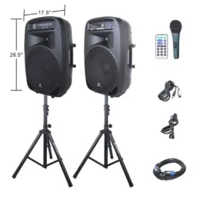 Rk Reck 974210700552 Proreck Party 15 Inch 1000 Watts 2-way Powered Speaker System For