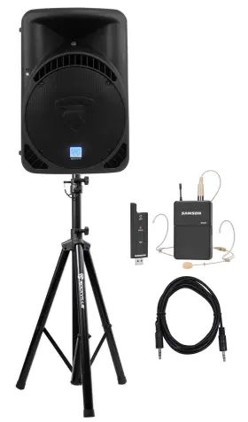 Swxpd2bde5 Rockville 613815649885 15 Inch Church Speaker Sound System With Headset Mic For Sermons Speeches