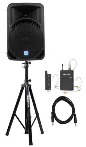 Swxpd2bde5 Rockville 613815649892 15 Inch Bluetooth Speaker System With Headset Mic For Speeches Presentations