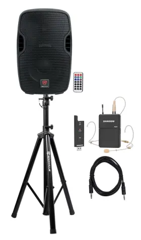 Swxpd2bde5 Rockville 613815649922 Bpa 10 Inch Church Speaker Sound System Headset Mic For Sermons Speeches