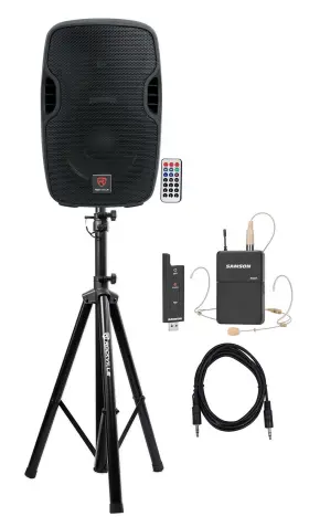 Swxpd2bde5 Rockville 613815649939 Bpa 10 Inch Bluetooth Speaker With Headset Mic For Speeches Presentations