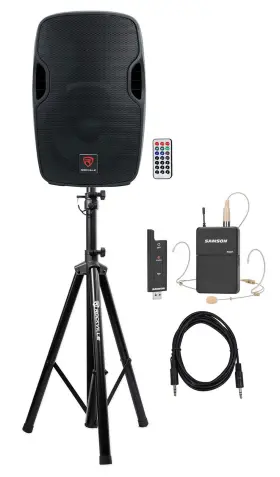 Swxpd2bde5 Rockville 613815653257 Bpa 12 Inch Bluetooth Speaker With Headset Mic For Speeches Presentations