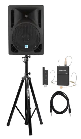Swxpd2bde5 Rockville 613815653899 10 Inch Church Speaker Sound System With Headset Mic For Sermons Speeches