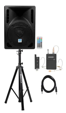 Swxpd2bde5 Rockville 613815653936 8 Inch Church Speaker Sound System With Headset Mic For Sermons Speeches