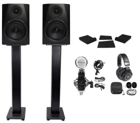 Rrs190s Rockville 613815670780 2 Apm6b 6.5 Inch 350w Studio Monitors 36 Stands Pads Headphones Mic