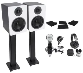 Rrs190s Rockville 613815671763 2 Apm6w 6.5 Inch 350w Studio Monitors 36 Stands Pads Headphones Mic
