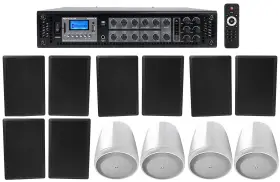 Rcs350-6 Rockville 613816415021 6-zone Amp 4 Jbl White Pendant 8 Slim Black Wall Speakers Restaurant/bar/cafe Rcs350-6 Rockville 613816415021 6-zone Amp 4 Jbl White Pendant 8 Slim Black Wall Speakers Restaurant/bar/cafe