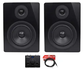 Rctr110b Rockville 613817039783 Pair Apm5b 5.25 Inch Studio Monitors Presonus Bluetooth Monitor Controller