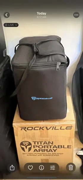 Rockville 613817043278 Titan Portable Array Battery Powered Pa Dj Speaker With Subwoofer