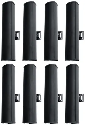 Rockville 613817075545 8 Wet Array 4 Black Line Speakers For Church/school/auditorium