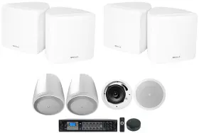 Rcs350-6 Rockville 613817136734 6-zone Amp Wifi Receiver 4 3.5 Inch Cube 2 Jbl Pendant Restaurant Ceiling Speakers