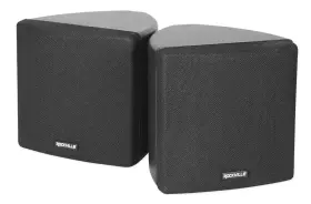 Rockville 613817185275 Cube By Pair Of 3.5 Inch Black Commercial 70v Swivel Wall Mount Speakers