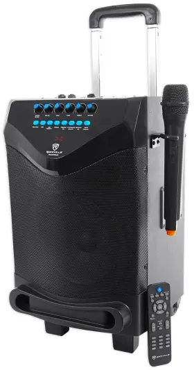 Rockville 613817194581 Rockngo 8 Inch Portable Rechargeable Pa Speaker W Bluetooth Wireless Mic