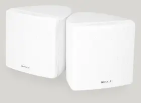 Rockville 613817197452 Cube By Pair Of 3.5 Inch White Commercial 70v Swivel Wall Mount Speakers