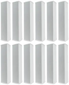 Rockville 613825735080 12 Wet Array 5 White Line Speakers For Church/school/auditorium