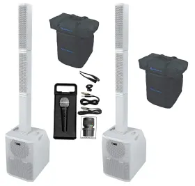 Rockville 613826581730 2 Titan Array System V2 Column Speakers Subs Mic 4 Church Sound