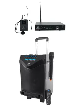 Rwm60u Rockville 8 Rockngo Inch Rechargeable Pa Speaker With Bluetooth Headset Wireless Mic