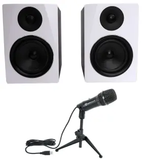 Apm6w Rockville Z-stream Pair 6.5 Inch 350w Studio Monitors Usb Condenser Computer Microphone