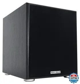 B08kcv51br Rockville Rock Shaker 10 Inch 600w Powered Subwoofer Class-d Amp Home Theater/studio