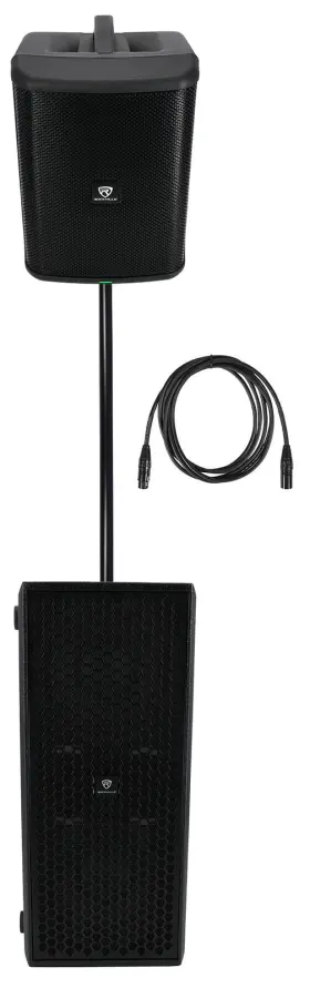 Rsp36 Rockville Black Titan One Pro Battery Powered 8 Inch Dj/pa Speaker Dual Subwoofer