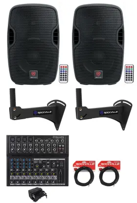 Rpw20 Rockville Bpa10 2 10 Inch Powered 400w Speakers With Bluetooth For Restaurant/bar/cafe