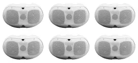 D4-16 Rockville 6 White Dual 4 Inch 16-ohm Swivel Outdoor Home Patio Speakers