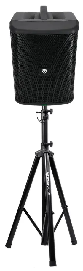 Rves05 Rockville Pro Titan One Battery Powered Live Performance 8 Inch Pa Speaker Stand