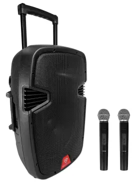 Ram12bt Rockville 12 Inch Rechargeable Powered 600w Dj Pa Speaker 2 Mics Bluetooth