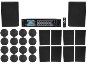 Rcs180-6 Rockville 4 Ccl5t Black 5 6-zone Amp 16 Inch Ceiling 10 Wall Restaurant/bar/cafe Speakers