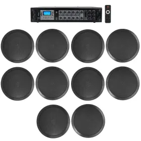 Rcs180-6 Rockville Cc80t Commercial Receiver 10 8 Inch 2way Black Ceiling Speakers 4 Hotel/office