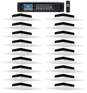 Rcs180-6 Rockville Dcs8t Office/restaurant Audio Pack 18 Drop Ceiling Tile Speakers 6-zone Amp