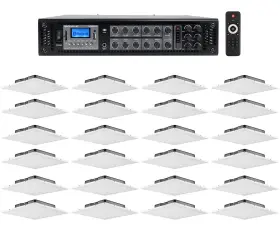 Rcs350-6 Rockville 81c/t Jbl Office Audio Package With 6-zone Amplifier 24 Drop-ceiling Tile Speakers
