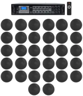 Rcs350-6 Rockville Ccl6t 6-zone Amp 32 Black 6 Inch Ceiling Speakers 4 Restaurant/bar/office/hotel