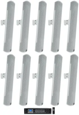 Col600-wh Rockville Rcs350-6 Jbl-col600-wh 10 Jbl 24 Inch White 70v Commercial Column Wall Mount Array Speakers Amp