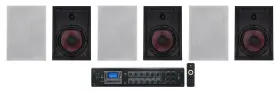 Rcs350-6 Rockville Wa870 6 8 Inch 70v Commercial/restaurant In-wall Speakers Receiver Amp