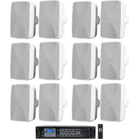 Wet-7020w Rockville Rcs350-6 12 White 5.25 Inch Commercial 70v Wall Speakers Amp 4 Restaurant/office/cafe/bar