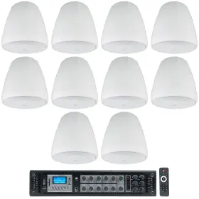 Rcs650-6 Rockville C67p/t-wh 10 Jbl Control 67 P/t 6.5 Inch Commercial 70v White Hanging Pendant Speakers Amp